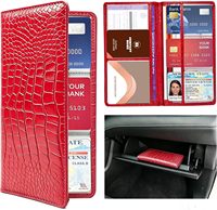 Tren Terbaru OEM Tempat Kartu Registrasi dan Asuransi Mobil dari Kulit PU Motif Buaya, Organizer Dokumen Perjalanan Mobil Unisex