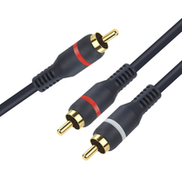 Câble adaptateur répartiteur coaxial RCA en Y bidirectionnel 1 RCA mâle vers 2 RCA mâles, gaine tressée en PVC, nickelé, pour haut-parleur stéréo HDTV