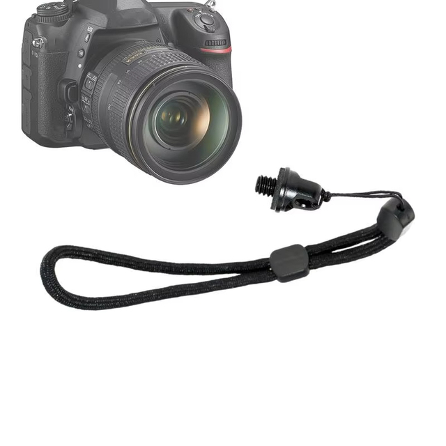 KAMPHO Aluminum 6061 1/4'' D Ring Screw Adapter Mount With Lanyard Strap for Photography Studio Camera Tripod Accessories