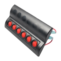 Panel de Control Marino RV Impermeable de 6 Posiciones a Precio de Fábrica con Interruptores Basculantes LED Rojos y Protección de Circuito