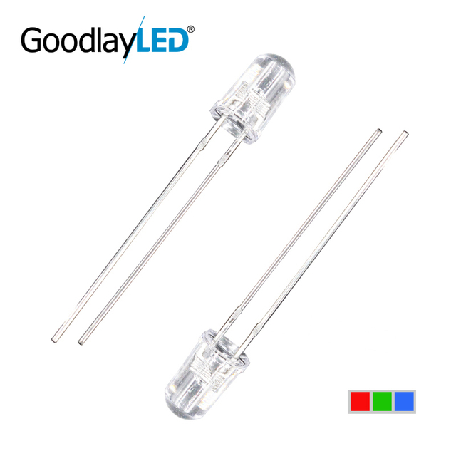 1000 Units Per Package DIP 5MM Round Colorful Fast and Slow Flash Long Foot LED Flash Frequency LED Tri-Color(Red-Blue-Green)