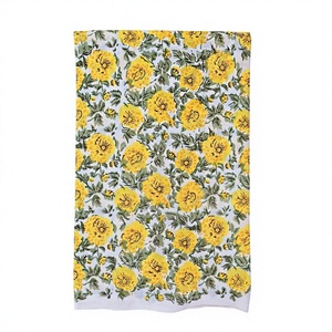 Yellow Floral Cotton Fabric Hand Block Printed Material Fabric By The Yard Soft Cotton Dress Material <b>Indian</b> Block Print Fabric - Product Image 2
