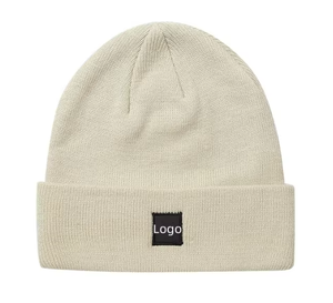 Unisex Solid-Color Knit <b>Wool</b> Cuff <b>Beanie</b> 100% <b>Wool</b> Warm Winter Casual Hat for Adults One Size Fits Most Light And Packable - Product Image 3