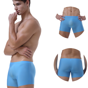 Boxers pour hommes, sous-vêtements de haute qualité, doux, respirant, Sexy, coffre avec pénis, grand coq, soie glacée, Logo personnalisé, Boxer pour hommes - Product Image 2