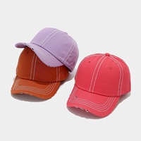 Casquette de baseball délavée à double couture et bords bruts, style urbain, unisexe, pour hommes et femmes, décontractée, pour l'extérieur