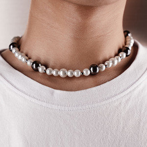 Collier Hipster Street Hip-hop à perles rebondissantes, style Asap Rocky, avec collier court en acier inoxydable pour homme - Product Image 1