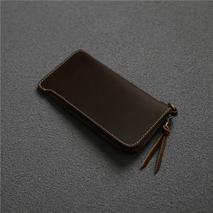 Cartera Ultrafina de Cuero Genuino para Hombre con Cierre, Diseño Retro Simple de Cuero Crazy Horse, Portátil y Juvenil - Product Image 6