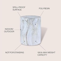 Table d'appoint minimaliste moderne avec colonne en faux marbre Table polyvalente pour boissons en faux marbre ou support pour plantes-Parfait pour tous les espaces