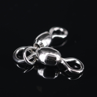 Swivel Pancing 3 Arah Saltwater Crane dari Baja Anti Karat, Konektor Kait Senar Pancing, Swivel Ganda
