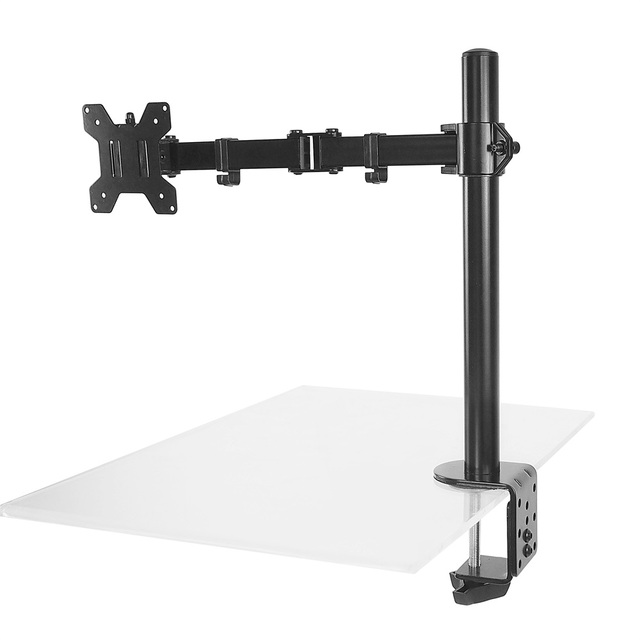 Height Fully Adjustable Single Monitor Stand with Monitor up to 27 Inch 18 Lbs Weight Capacity Computer LCD Monitor Arm