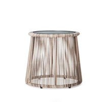 Ensemble de mobilier d'extérieur trois pièces en PE, style nordique minimaliste, table et chaises imperméables pour balcon et jardin, directement des fabricants
