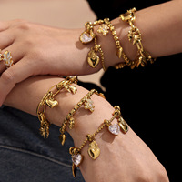 Bracelet à pampilles en zircon unique, design de niche, fait main, breloque mode, nœud papillon, trèfle à quatre feuilles, éléments géométriques, accessoires