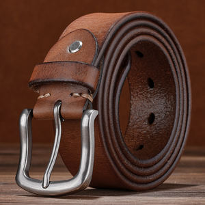 <span class=keywords><strong>Cintura</strong></span> Vintage in Vera Pelle di Vitello per Uomo e Donna con Fibbia in Ottone Stile Western Cowboy di <span class=keywords><strong>Alta</strong></span> Qualità e Lusso per Pantaloni - Product Image 1