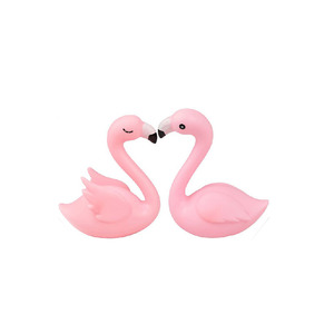 Carino rosa fenicottero torta Toppers di piccole dimensioni cartone animato animale tema di matrimonio in vinile festa di compleanno forniture di cottura materiale plastico - Product Image 1