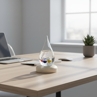 Thermomètre de Galileo en verre de bureau pour la maison, prévisions météorologiques, motif d'ours, design religieux Feng Shui, artisanal et artistique