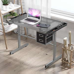 Tavolo da disegno in vetro moderno per calligrafia pittura arte disegno banco da lavoro per Designer per soggiorno pannello di legno stile - Product Image 1