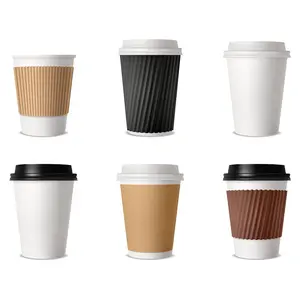 2024顶级自售茶杯定制一次性小纸杯批发可回收咖啡杯