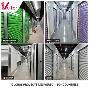 Roll-Up Door <strong>Self</strong> <strong>Storage</strong> Unit Indoor Modular Steel Partition System Custom Size Factory Direct CE ISO - Product Image 3