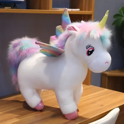 משלוח מדגם ענק 30 ~ 80cm ייחודי זוהר כנפי Unicorn בפלאש צעצוע/ענק Unicorn ממולא בעלי החיים פלאפי שיער טוס סוס צעצוע