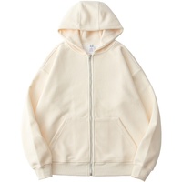 Cardigan zippé à capuche en maille gaufrée, style rétro japonais, coupe ample, couleur unie, tendance, pour homme, en mélange de coton, collection automne