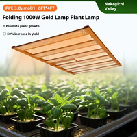 Lampe de culture LED pliable 1000W Golden Smart Control pour une croissance accélérée des plantes, lumière rouge Samsung pour serres et horticulture