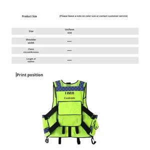 Giubbotto di salvataggio personalizzabile Multi-funzionale <span class=keywords><strong>abbigliamento</strong></span> di sicurezza riflettente per la costruzione di sicurezza giubbotto riflettente - Product Image 3