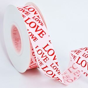 Cinta de Satén Romántica al por Mayor de 2.5cm x 25 Yardas con la Palabra 'LOVE' y Corazones para Envolver Regalos del Día de San Valentín y Ramos de Boda - Product Image 4