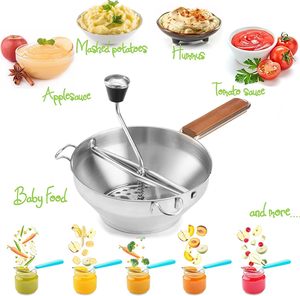 Molino de Alimentos de Acero Inoxidable para Cocina, Molino Manual para Verduras y Mermeladas con Discos de Acero Inoxidable - Product Image 3