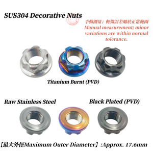 Tuerca de Eje SOMOTO Taiwán de Acero Inoxidable SUS304, Serie M12, Diseño Estético Mecanizado por CNC, Acabados Crudos, TIB y BKP - Product Image 4