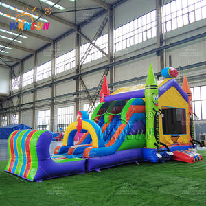 WINSUN Aire de jeux pour enfants de haute qualité, ignifuge et imperméable, en PVC, facile à installer, toboggan semi-fermé, château gonflable - Product Image 5