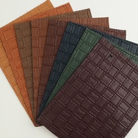 Material de Cuero Sintético PVC Rexine con Textura de Cuadros Tejidos en 3D de 1.1 mm para Tapicería, Decoración, Ropa de Cama, Manualidades, Cojines, Zapatos y Carteras
