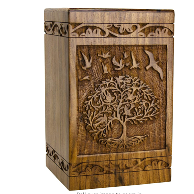 Деревянные урны с изображением дерева жизни, урна для кремации ручной работы, урна из розового дерева для людей ручной работы