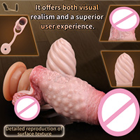 Masajeador de Próstata con Vibración, Estimulador del Punto G con Funda de Pene Realista, Set de Iniciación para Principiantes, Alargador de Pene y Masturbador para Hombres