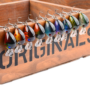 Señuelo de plástico duro de 3.3cm con manivela, para pesca de lubina, de lanzamiento largo, con cuentas de sonido, de ABS impreso, con anzuelos blandos artificiales, para lago, directo de fábrica - Product Image 1