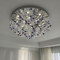 Lustre suspendu pour hôtel et restaurant, décoration en cristal, fleurs, télécommande, plafond, luxe moderne pour salon