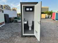 Toilettes portables modernes en acier galvanisé pour extérieur avec cuvette en céramique à chasse directe, cabine de toilettes préfabriquée pour espaces publics