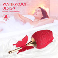 2021 Neue Frauen Zunge lecken Sexspielzeug G Spot 2 In 1 Saugen Schmetterling Blume Rose Vibrator