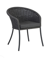 Ensemble de table et chaises en corde de jardin, mobilier d'extérieur au design moderne, pour patio, dîner en plein air,