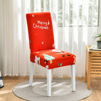 Housse de Chaise Décoration Noël, Salle à Manger Père Noël Flocon de Neige Imprimé, Housses de Chaise de Bureau Extensibles Amovibles