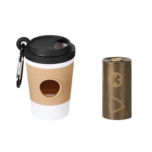 Dispensador Portátil de Bolsas para Excrementos de Perro con Diseño de Taza de Café, Soporte de Silicona para Bolsas de Desechos de Mascotas con Clip, Bonito Dispensador de Bolsas para Excrementos para Exteriores - Product Image 2