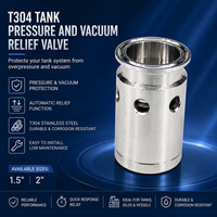 Druckentlastungsventil Tri-Clamp 1,5 Zoll 2 Zoll Edelstahl 304 Tank-Druck- und Vakuum-Entlastungsventil Einstellbares Überdruckventil