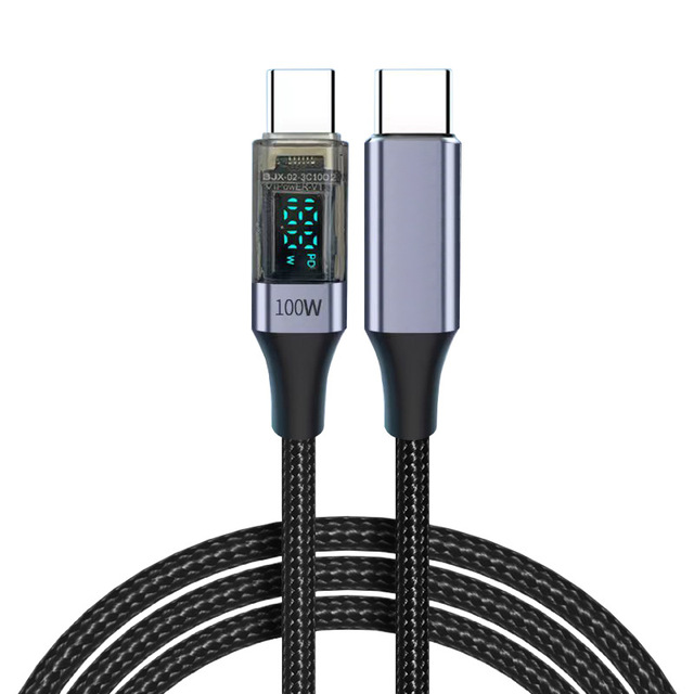 Braided Nylon Pure Copper 100W PD 5A Fast Charging USB-C to USB-C Cable for IOS Mobile Phones Computers & Power Banks