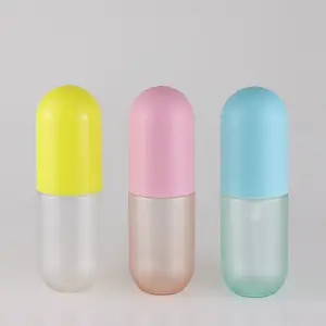 جديد تصميم اللون حبة كبسولة على شكل 40 مللي 60 مللي 100 مللي الوردي الأزرق مضخة قابلة للنقل لطيف الجملة البلاستيك زجاجات رذاذ زجاجة