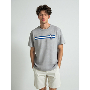 Camiseta de Fútbol para Hombre, Diseño Retro con Rayas, Manga Corta, Blanca, Talla Grande, Informal, para Fanáticos del Deporte, de Algodón, con la Frase "Just Hope Both Teams Have Fun" - Product Image 3