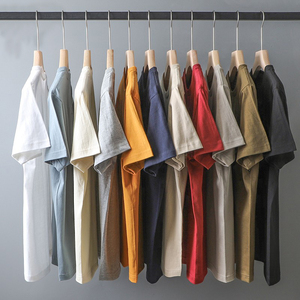 2025 été vêtements pour femmes de haute qualité 280g coton épais à manches courtes coupe ample solide confortable <span class=keywords><strong>kaki</strong></span> Base T-<span class=keywords><strong>Shirt</strong></span> - Product Image 3