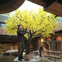 Arbre artificiel de cerisier jaune en fibre de verre et tissu, hauteur 500 cm, toucher naturel, durable, écologique, décoration de mariage