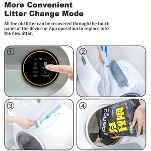 Caixa de Areia Automática para Gatos Tonepie Ti Pro 65L Controle por Aplicativo Inteligente Auto Limpeza Totalmente Fechada Fácil de Limpar Feita de Plástico - Product Image 5