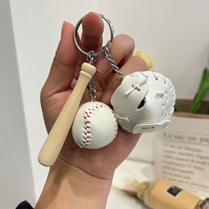 Llavero de bate de béisbol al por mayor, llavero deportivo de aleación metálica con mini accesorios de guante de béisbol para niños, niñas, aficionados a equipos, fiestas y atletas - Product Image 5