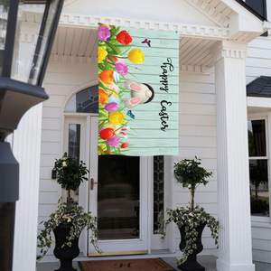 Drapeau <span class=keywords><strong>de</strong></span> Pâques 3x5 pieds, drapeau extérieur en forme <span class=keywords><strong>de</strong></span> lapin, bannière pour <span class=keywords><strong>la</strong></span> <span class=keywords><strong>maison</strong></span>, le jardin, décoration résistante au vent, panneau d'intérieur - Product Image 2