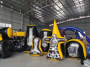 Refugio de <span class=keywords><strong>Paintball</strong></span> inflable con tema de casa de madera de 0,6mm personalizado - Product Image 6